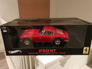 Ferrari 250 Gt Hot Wheels Elite Red 1/18 Rare