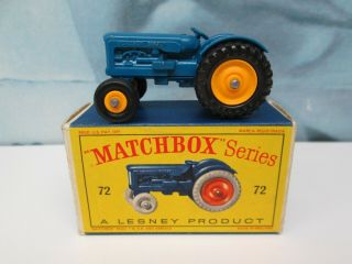 Matchbox/ Lesney 72a Fordson Tractor Blue - Yellow Hubs / Black Tyres - Boxed