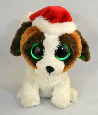 Ty Beanie Boos Presents Puppy Dog Plush W/santa Hat 6 "