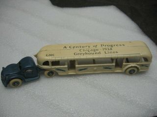 Arcade Cast Iron A Century Of Progress Chicago 1934 Greyhound Lines Gmc Bus