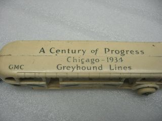 ARCADE CAST IRON A CENTURY OF PROGRESS CHICAGO 1934 GREYHOUND LINES GMC BUS 3