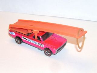 1970 Hot Wheels Redline Sky Show Custom Fleetside Pink W Real Ramp Dr