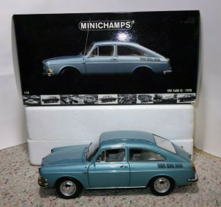 Minichamps 1970 Volkswagen Vw 1600 Tl Fastback Blue 1:18