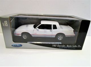 Welly 1987 Chevrolet Monte Carlo Ss 1/18 Die Cast Model.  Never Out Of Box.  White