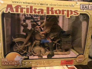 Ultimate Soldier 1:6 Wwii German Afrika Korps Motorcycle W Sidecar 12 " Figure