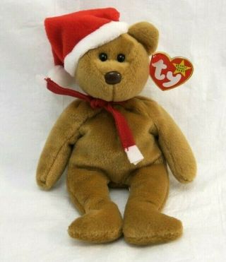 Ty Beanie Babies " 1997 Holiday Teddy " Christmas Bear