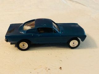 Vintage Blue Mustang Fastback Ho Slot Car Aurora? 1960’s 3.  5”