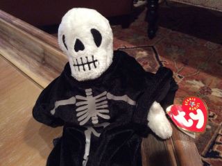 TY CREEPERS the SKELETON BEANIE BABY 2000 RETIRED with TAGS 3
