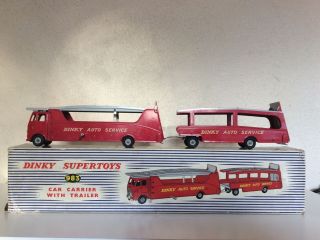 Dinky Supertoys No.  983 Car Carrier With Trailer Boxed