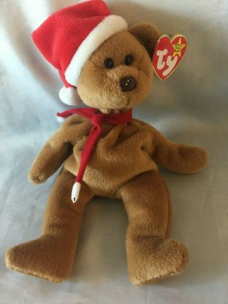 Ty Beanie Babies 1997 Holiday Teddy Stuffed Animal Beanbag Baby With Tags
