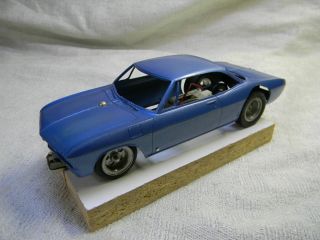 1/24 SCALE VINTAGE 1969 CORVAIR PROMO BODY SCRATCH - BUILT BLUE PROJECT SLOT CAR 2