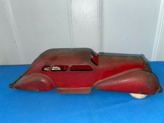 1930s Red Wyandotte Pressed Steel LaSalle Sedan Car & Air Stream Camper 2