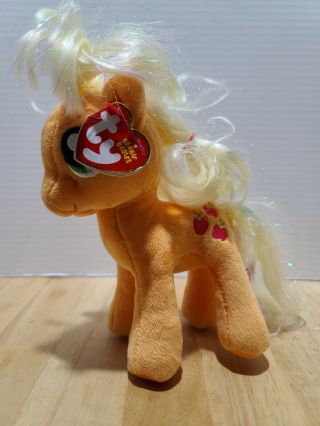 Ty Beanie Babies My Little Pony " Apple Jack " Plush Stuffed Animal Ty Hasbro 2015