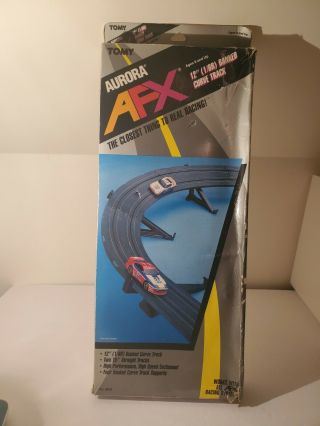 Aurora Afx 12 " Banked Curve Track Racing Slot Car Set Ho Scale Model Tomy 80 
