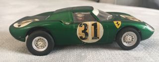 Vintage Monogram Ferrari 250 Lm 1/32 Scale Slot Car Green 31 W Driver