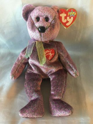 Ty Beanie Babies 2000 Signature Teddy Bear Stuffed Animal Beanbag Baby Tag