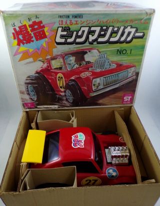 Vintage Yonezawa Japan Friction Plastic Tin Datsun Gx Hot Rod Muscle Car