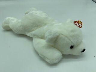 1998 Ty Beanie Buddy Baby Chilly The White Bear With Tags 14” Inches Long Rare