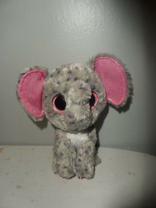 Ty Beanie Boos Specks Elephant Plush Stuffed Toy Pink Glitter Eyes 6 "