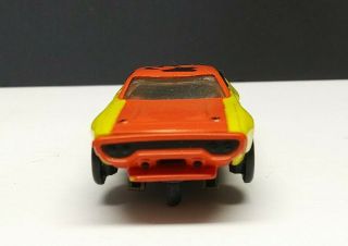 Vintage Aurora AFX 1/64th Slot Car Orange And Yellow Plymouth Road Runner 43 2