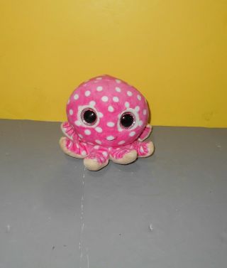 5 " Ty Beanie Babies Boos Pink Ollie The Octopus Big Eyes Peeper Plush