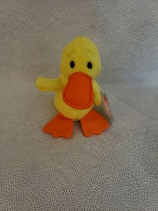 Ty Beanie Baby Quackers The Duck Dob: April 19,  1994 Year Error Collectible