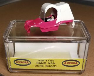 T - Jet Slot Car.  Aurora.  Dune Buggy.  Sand Van.  Ho Body.  Plus Label,  Case & Sponge