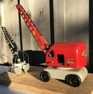 Lincoln Toys Power Shovel Crane Construction Canada - Pressed Steel Truck Tin