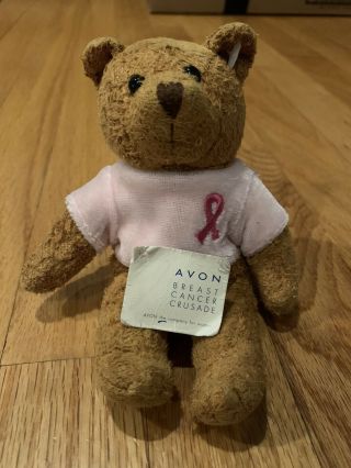 Avon Breast Cancer Awareness Pink Ribbon Beanie Beanbag Bear,  2001