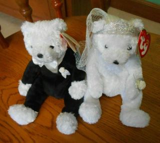 Ty Beanie Babies 2002 Bride And Groom Wedding Bears