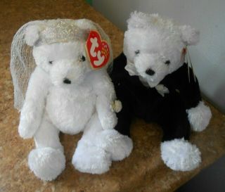 Ty Beanie Babies 2002 Bride and Groom Wedding Bears 2