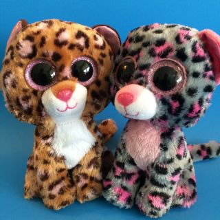 Ty Beanie Boos 6 " Tasha & Patches The Leopards - No Tags