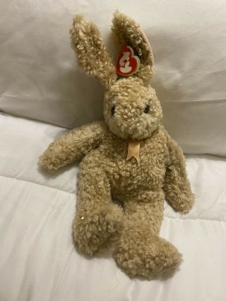 Baby Curly Bunny Style 8025 Ty Beanie Baby 1992 Large Retired Mwmt