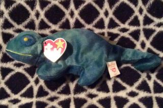 Nwt Ty Beanie Baby Iggy The Iguana Vintage 1997 / Hang Tag Separated &