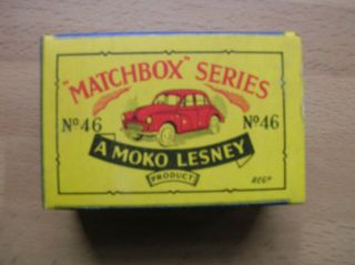 A Moko Lesney Matchbox No.  46 Morris Minor 1000 Dark Green,  Boxed