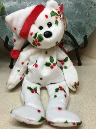 Nwmt 8 " Ty Beanie Babies Holiday Bear Tag 1998