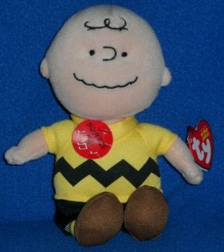 Ty Charlie Brown The Beanie Baby With Tag - No Music - Price Sticker -