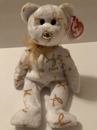 Ty Beanie Baby 2004 Signature Bear Stuffed Animal Toy Plush Mwmt Retired