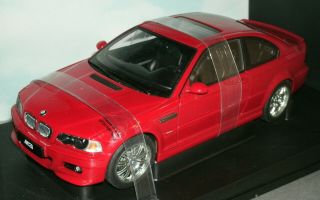 1/18 Scale 2001 BMW M3 Coupe Diecast Model 3 Series M E46 - AutoArt 70543 Red 2