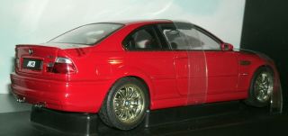 1/18 Scale 2001 BMW M3 Coupe Diecast Model 3 Series M E46 - AutoArt 70543 Red 3