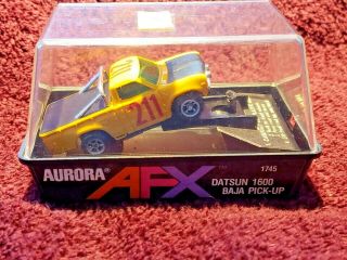Aurora Afx Datsun Baja Truck 1745 Yellow W/ Red 211 Slot Car Ho Number In Case