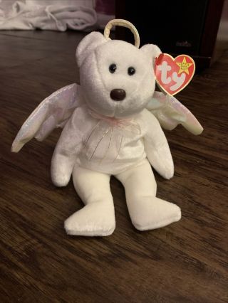 Halo - Ty Beanie Baby (1998) (rare Brown Nose Black Eyes) - Near With Tags
