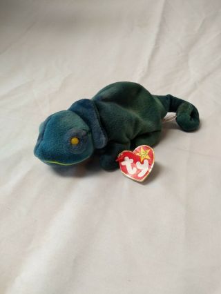 Ty Beanie Baby Rainbow The Chameleon Dob October 14,  1997 Fast D2