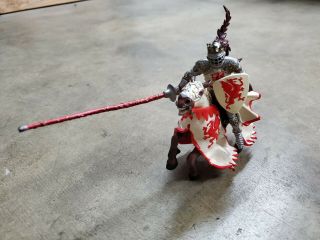 2006 Papo Schleich Medieval Fantasy Red Dragon Knight With Horse