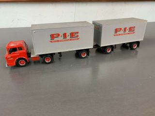 Custom Made 1:55 Ford C Series P.  I.  E.  Doubles Pacific Intermountain Express