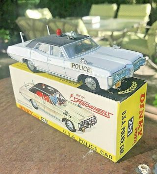 Dinky Toys 251r Pontiac Parisienne Usa Police Car White 1971 Made In England