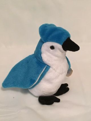Ty Beanie Baby - Rocket The Blue Jay - Pristine With Tags - Retired