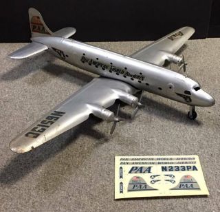 1940s Marx Toys Pan American Airlines Dc - 4 Pressed Steel Large Toy Airplane,  Nr