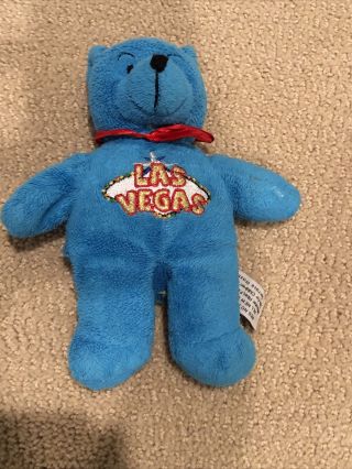 Symbolz Brand 7” Blue Plush Stuffed Teddy Bear Las Vegas -