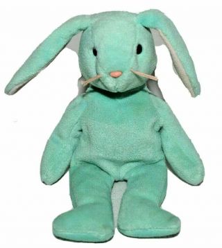 Ty Hippity Beanie Baby 1996 Retired Sherbet Green Easter Bunny No Swing Tag